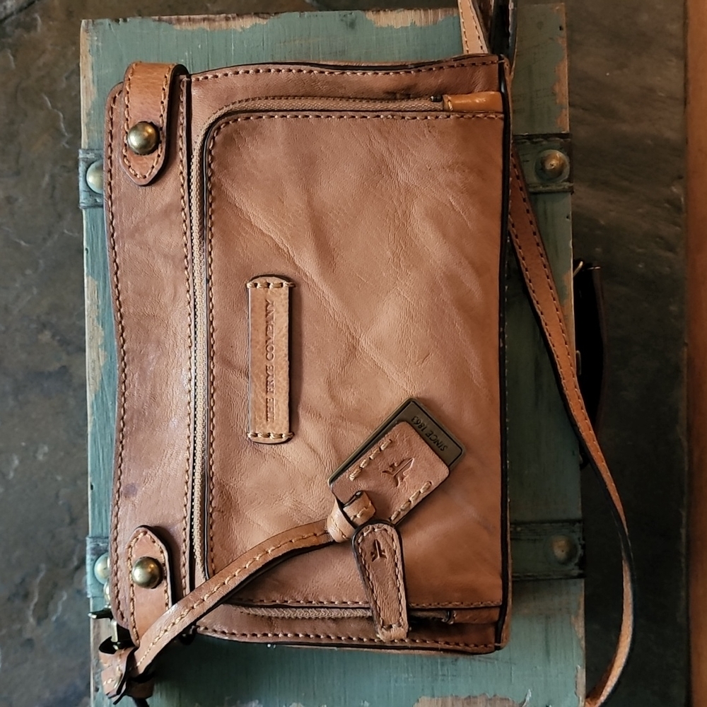 Frye Tan Leather Crossbody Bag